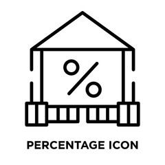 Percentage icon vector isolated on white background, Percentage sign , line symbol or linear element design in outline style