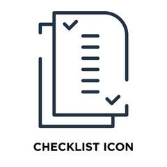 Checklist icon vector isolated on white background, Checklist sign , line symbol or linear element design in outline style