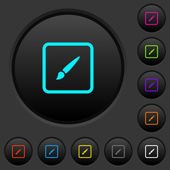 Paint object dark push buttons with color icons
