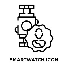 Smartwatch icon vector isolated on white background, Smartwatch sign , line symbol or linear element design in outline style