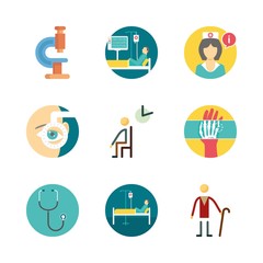 9 hospital icons set