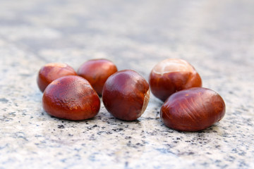 Jesień w parku. Kasztany.