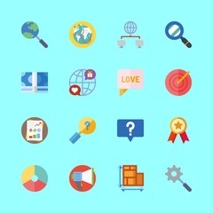 marketing vector icons set. quality, target, money icons and pie chart in this set