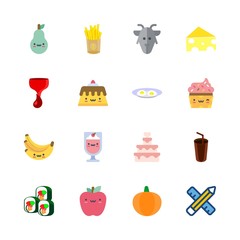 16 food icons set