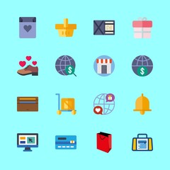 shopping icons set. rich, grocery, style and water graphic works