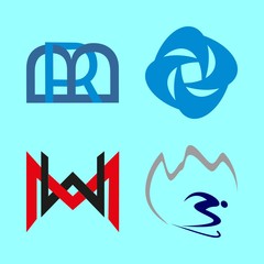 logo icons set. name, forest, cog and season graphic works