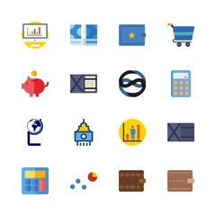 16 economy icons set