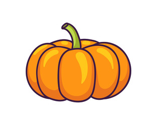 Pumpkin. Sticker, patch, badge and pin for kids, children and babies. Vector illustration