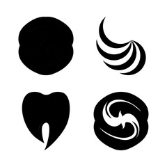 logo vector icons set. safety company logo, carpet brand logo, dentist logo and textile brand logo in this set