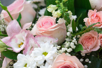 Bouquet of roses photographed close-up. Fresh flower.