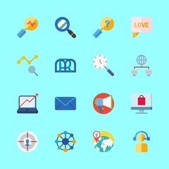16 marketing icons set