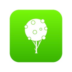 Tree with fruits icon digital green for any design isolated on white vector illustration