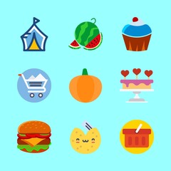 food icons set. copyspace, metaphor, object and lottery graphic works