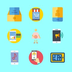 telephone icons set. smart, unborn, tummy and parenthood graphic works