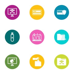 Tangible icons set. Flat set of 9 tangible vector icons for web isolated on white background