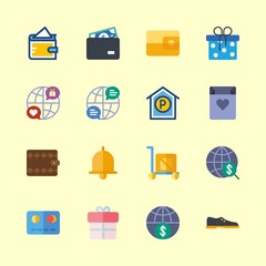 shopping icons set. gold, ecommerce, studio and indoors graphic works
