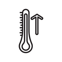 Thermometer icon vector isolated on white background, Thermometer sign