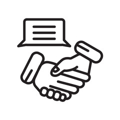 Handshake icon vector isolated on white background, Handshake sign