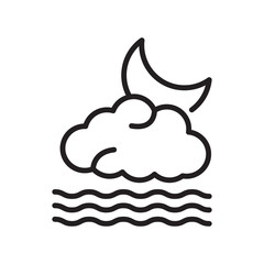 Moon icon vector isolated on white background, Moon sign