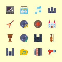16 music icons set