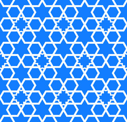 Jewish semaless pattern with star of David israel geometric ornament texture background