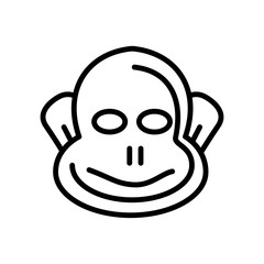 Monkey icon vector isolated on white background, Monkey sign