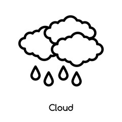 Cloud icon vector isolated on white background, Cloud sign , line or linear design elements in outline style