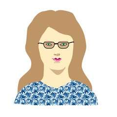 Woman face icon vector illustration graphic design, woman avatar icon