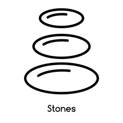 Stones icon vector isolated on white background, Stones sign , line or linear design elements in outline style