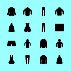clothes icons set. covering, electronic, tshirt and mall graphic works