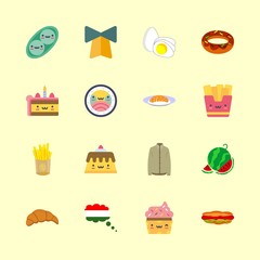 Fototapeta na wymiar eat icons set. two, fat, happy and many graphic works