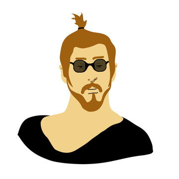 Man face icon vector illustration graphic design, man avatar with sunglasses icon