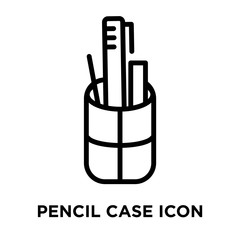 pencil case icons isolated on white background. Modern and editable pencil case icon. Simple icon vector illustration.