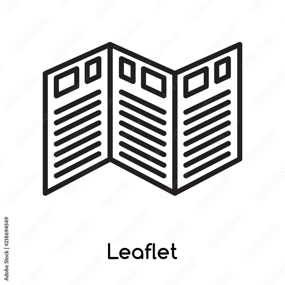 Poster leaflet icon vector isolated on white background, leaflet sign , line or linear design elements in o