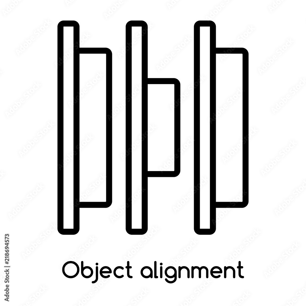 Aufkleber object alignment icon vector isolated on white background, object alignment sign , line or linear de