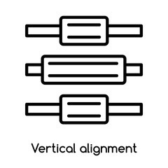 Vertical alignment icon vector isolated on white background, Vertical alignment sign , line or linear design elements in outline style