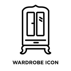 Wardrobe icon vector isolated on white background, Wardrobe sign , linear and stroke elements in outline style