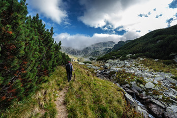 Young couple of hikers