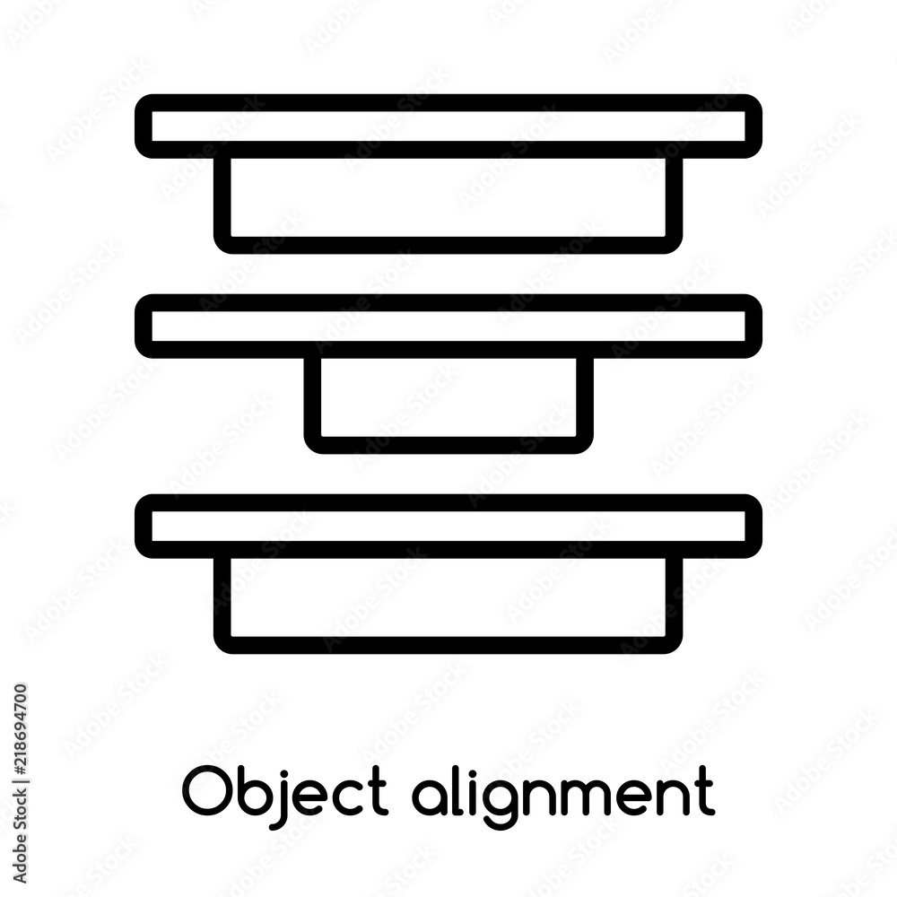 Aufkleber object alignment icon vector isolated on white background, object alignment sign , line or linear de