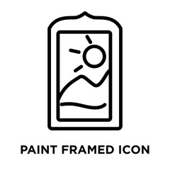 Paint Framed icon vector isolated on white background, Paint Framed sign , linear and stroke elements in outline style