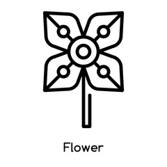 Flower icon vector isolated on white background, Flower sign , line or linear design elements in outline style