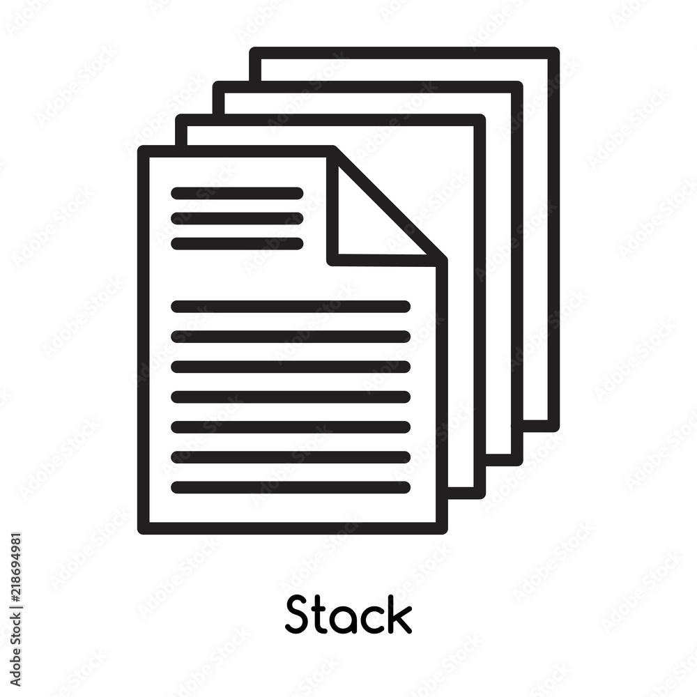 Fototapete Stack icon vector isolated on white background, Stack sign , line or linear design elements in outline style