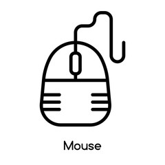 Fototapeta premium Mouse icon vector isolated on white background, Mouse sign , line or linear design elements in outline style