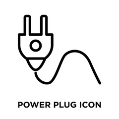 Power Plug icon vector isolated on white background, Power Plug sign , linear and stroke elements in outline style