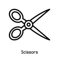 Scissors icon vector isolated on white background, Scissors sign , line or linear design elements in outline style