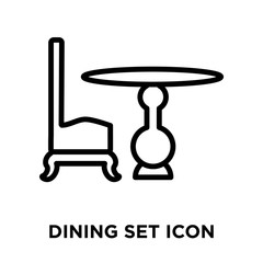 Dining Set icon vector isolated on white background, Dining Set sign , linear and stroke elements in outline style