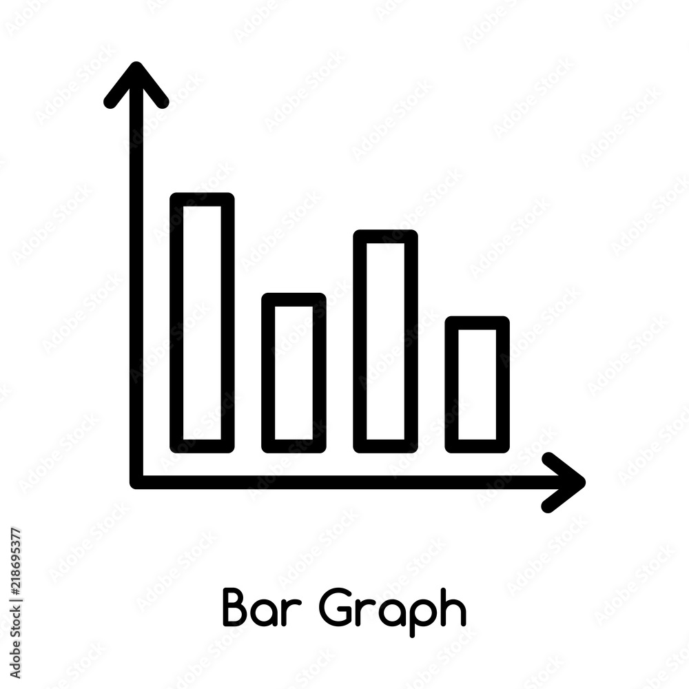 Poster bar graph icon vector isolated on white background, bar graph sign , line or linear design elements 