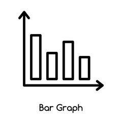 Bar Graph icon vector isolated on white background, Bar Graph sign , line or linear design elements in outline style