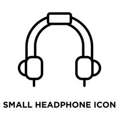 Small Headphone icon vector isolated on white background, Small Headphone sign , linear and stroke elements in outline style