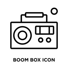 Boom Box icon vector isolated on white background, Boom Box sign , linear and stroke elements in outline style